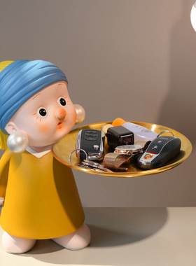 速发玄关收纳摆件托盘客厅电婚柜装居品轻奢家饰好物结视乔迁礼物