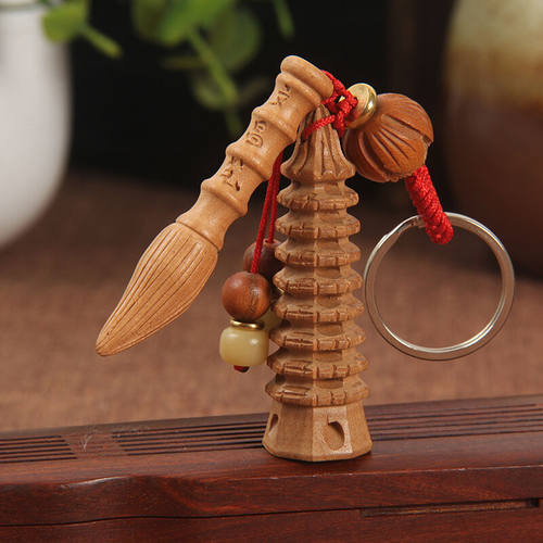 速发桃木文昌塔挂件桃木文昌笔挂饰桃木家居工艺礼品开业用品九层