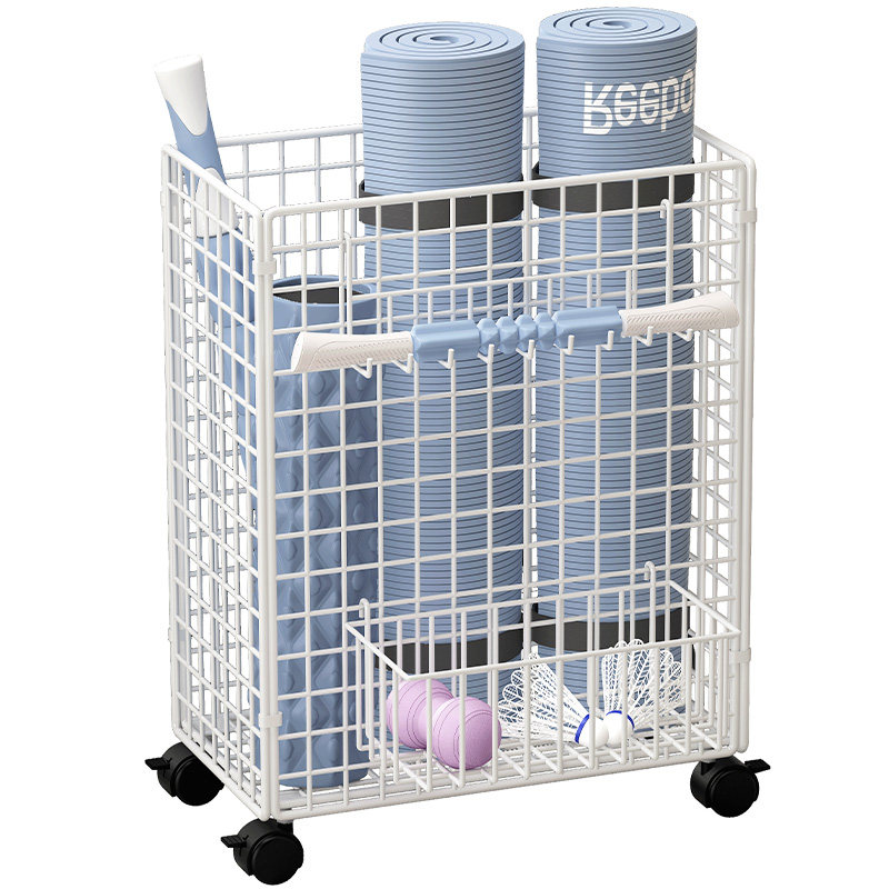 速发健身器材收纳瑜伽具收纳筐球拍运动器材收纳架工垫用品家用置