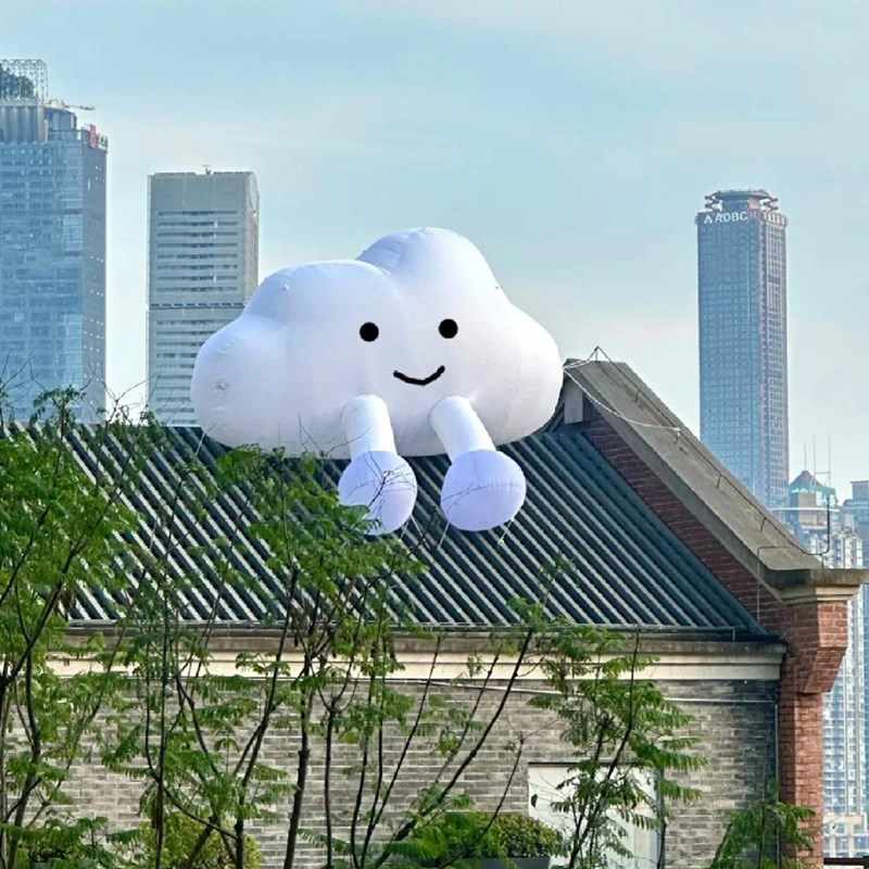 速发充气云朵气模闭气白云异形空飘网红气球打卡美陈创意市集装置