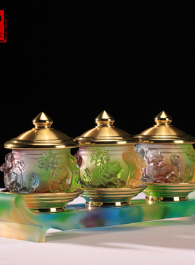 速发琉璃圣水纯供杯杯铜供杯杯供佛杯家用净水杯供佛大悲水水摆件