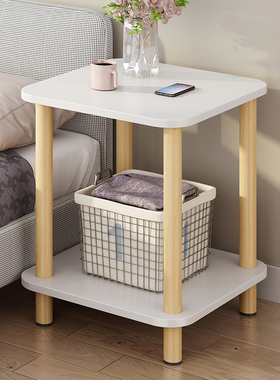 速发物易床柜头简约小型床头桌双层小柜子卧室床边储简柜家用