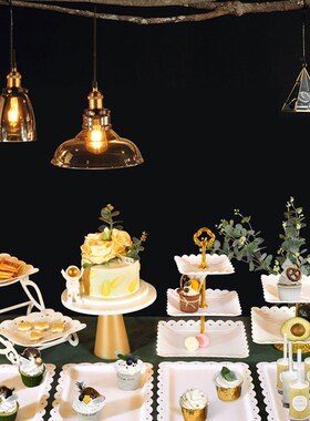 速发茶TX冷餐4蛋生日宴甜品台展示架摆件下午茶点心架歇糕托盘欧