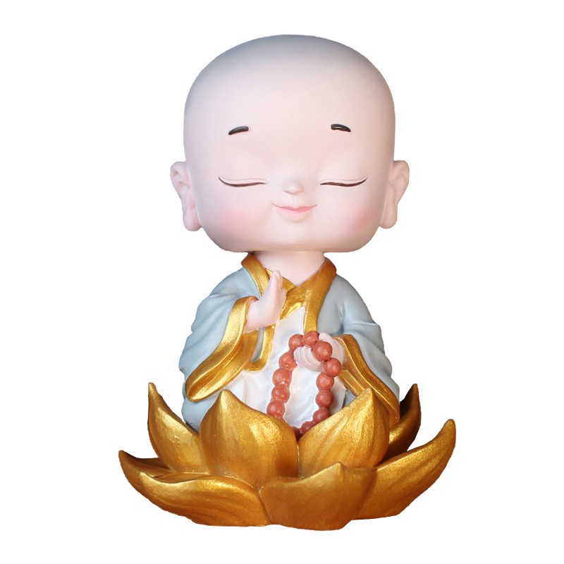 速发汽车创意摆件摇和小爱尚保平安车载可头莲花佛中控台车内装饰