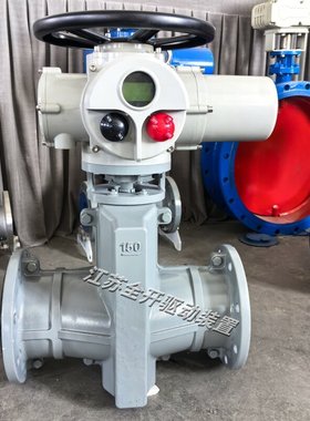 气动法兰管夹阀GJ641X-10 DN65气动衬胶管夹阀 常开型气动管夹阀