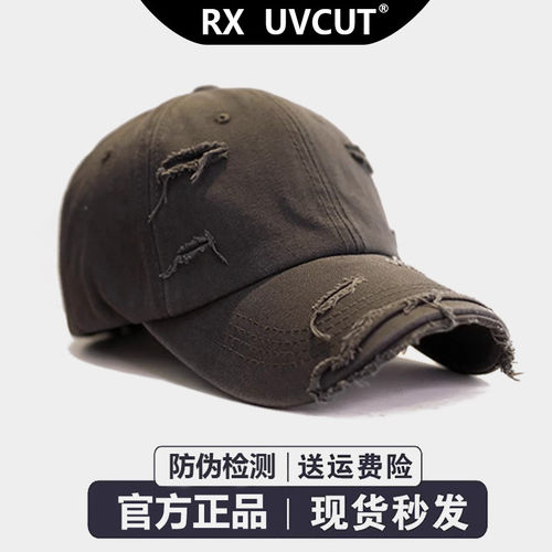 RX UVCUT韩国邓为同款棒球帽女深软顶加大头围显脸小情侣鸭舌帽男