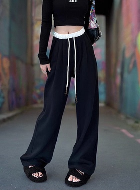 netx Alice孕妇裤子不勒肚子2024春秋新款外穿休闲直筒孕期阔腿裤