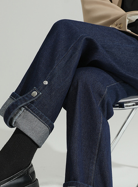 英国netx kiss孕妇牛仔裤春秋冬外穿2024新款直筒阔腿裤加绒长裤