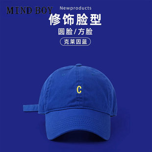 MIND BOY帽子男2026新款克莱因蓝棒球帽软顶显脸小遮阳鸭舌帽女款