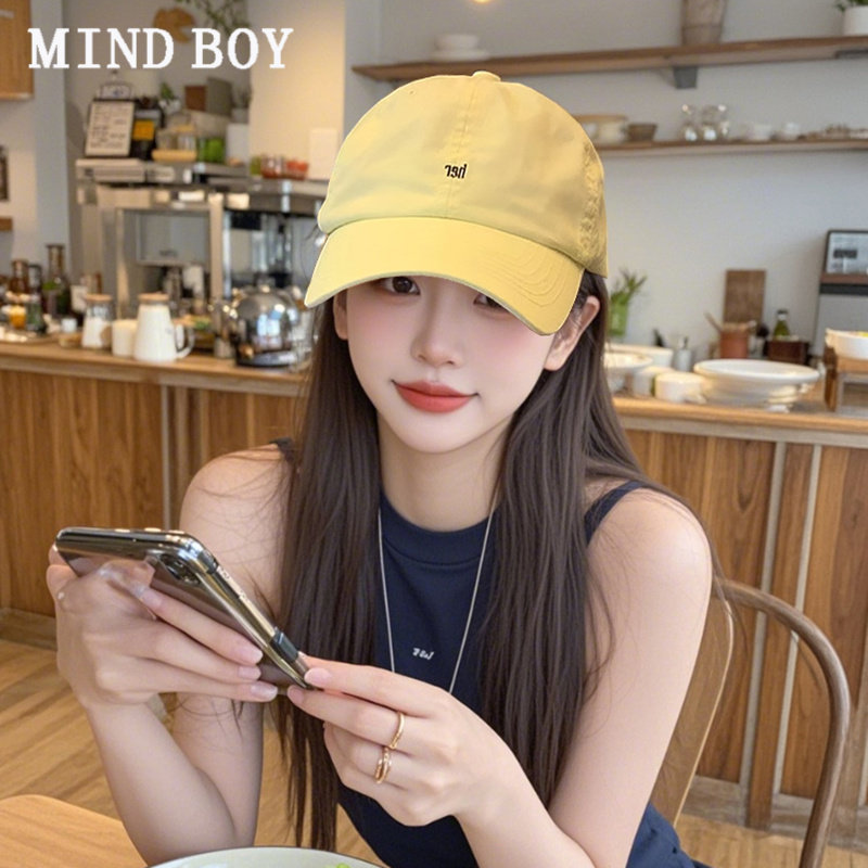 MIND BOY2026新款鸭舌帽女宽帽檐棒球帽子女春夏洋气黄色遮阳帽男