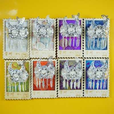 贵州千户苗寨原创手工仿苗银冰箱贴银帽发冠青云市集肇兴侗寨同款