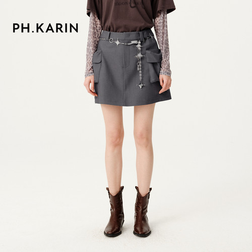 PH Karin【漫游都市】PH KARIN经典A型低腰口袋短裙女