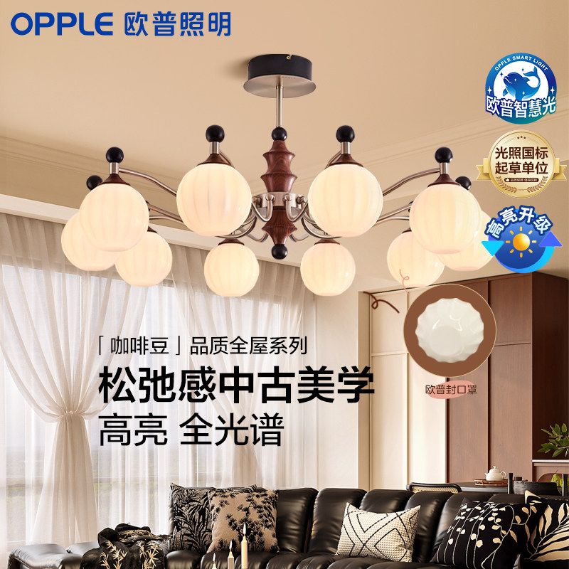 欧普/咖啡豆/中古风吊灯复古2026新款灯饰全光谱灯具客厅餐厅DD图片