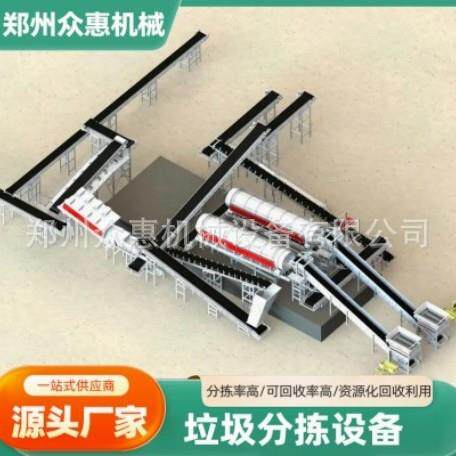 建筑装修垃圾处理设备 滚筒筛分机 固废垃圾筛分设备源头厂家