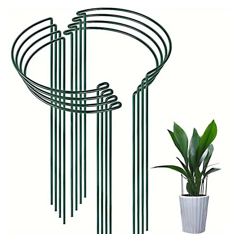 跨境植物支架攀爬支撑架半圆花盆架花心形金属铁艺园艺固定杆