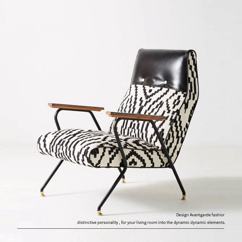 意式简约轻奢设计师款单人皮质沙发椅办公室客厅咖啡馆休闲沙发