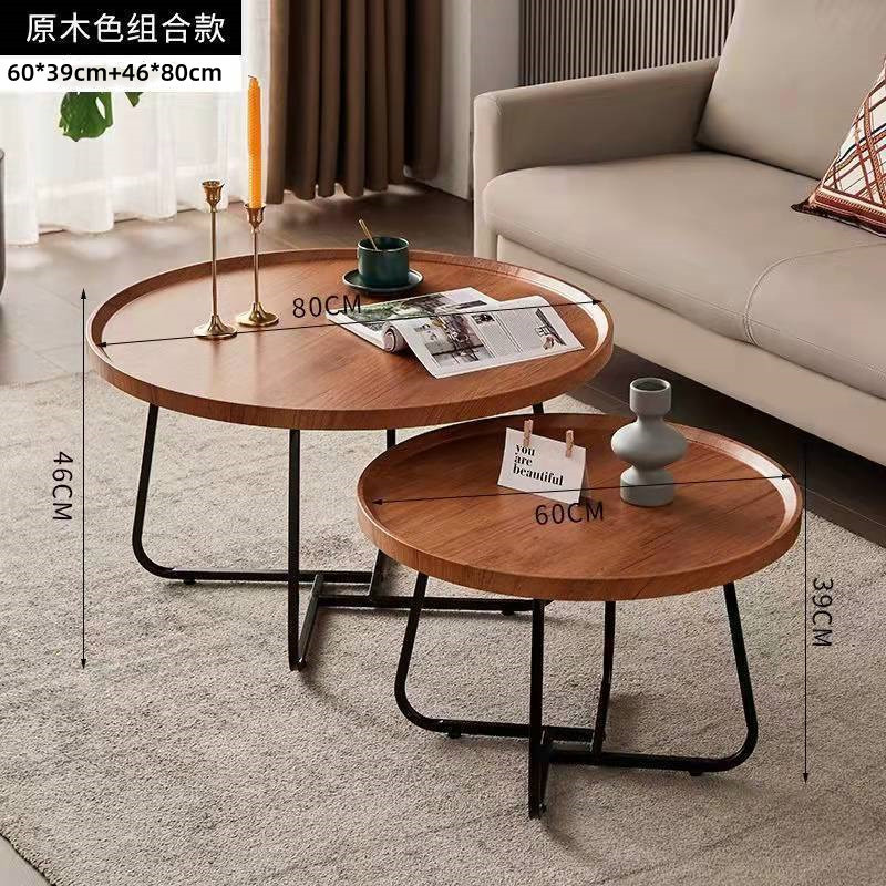 客厅茶几小户型圆形组合茶桌阳台飘窗休闲茶台咖啡桌出租屋小户型