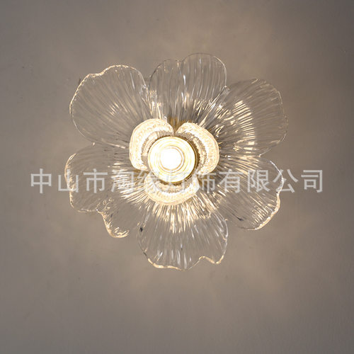 黄铜新款花瓣过道灯走廊现代简约阳台灯楼梯衣帽间入户玄关吸顶灯
