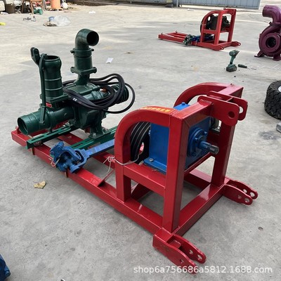 拖拉机带多级高压喷灌泵 防汛排涝一拖二8寸抽水机 轴传动轴流泵