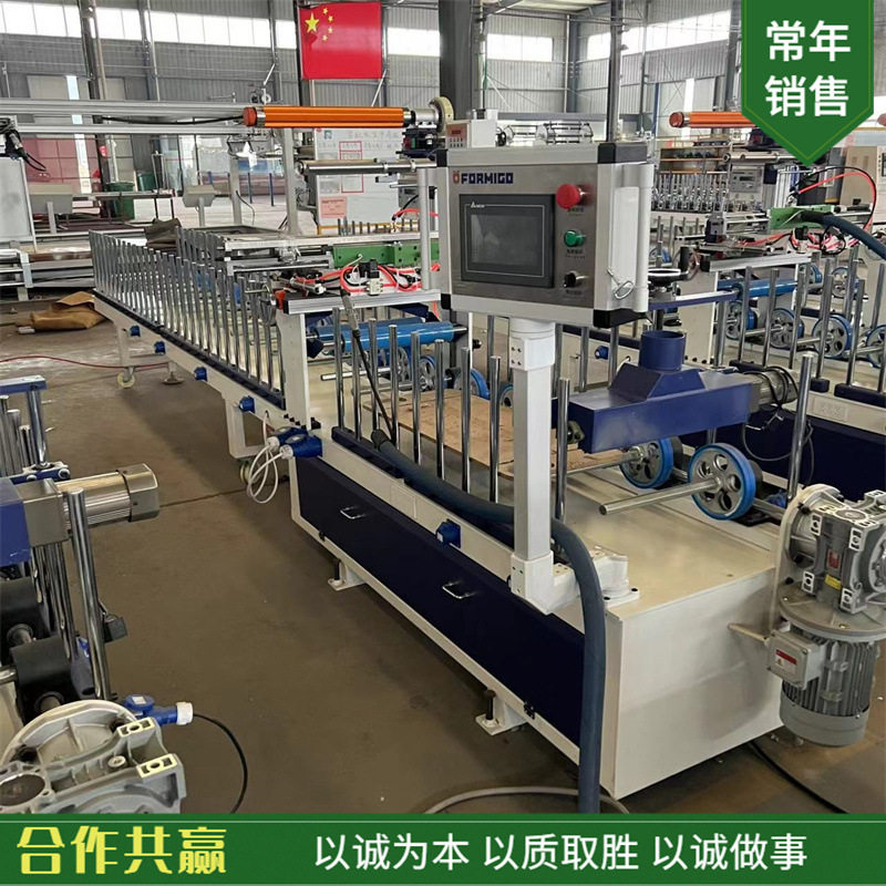 加宽1250型人造木皮木塑板包覆机 炭纤维大板包覆机 自动包边