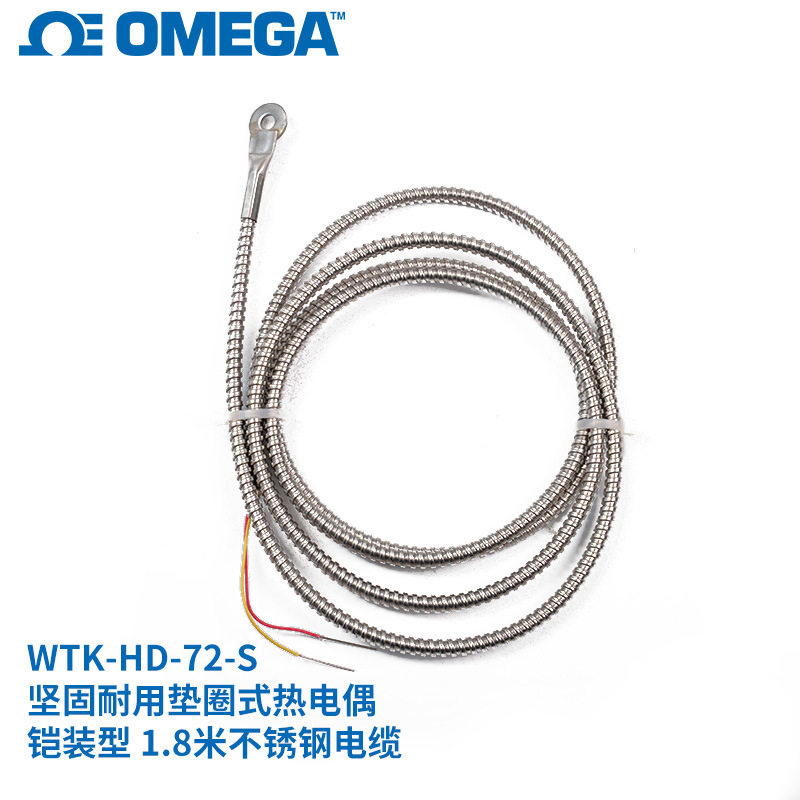 WTK-8-24美国K型T型可粘贴薄片测温螺栓固定垫圈式表面热电偶探头