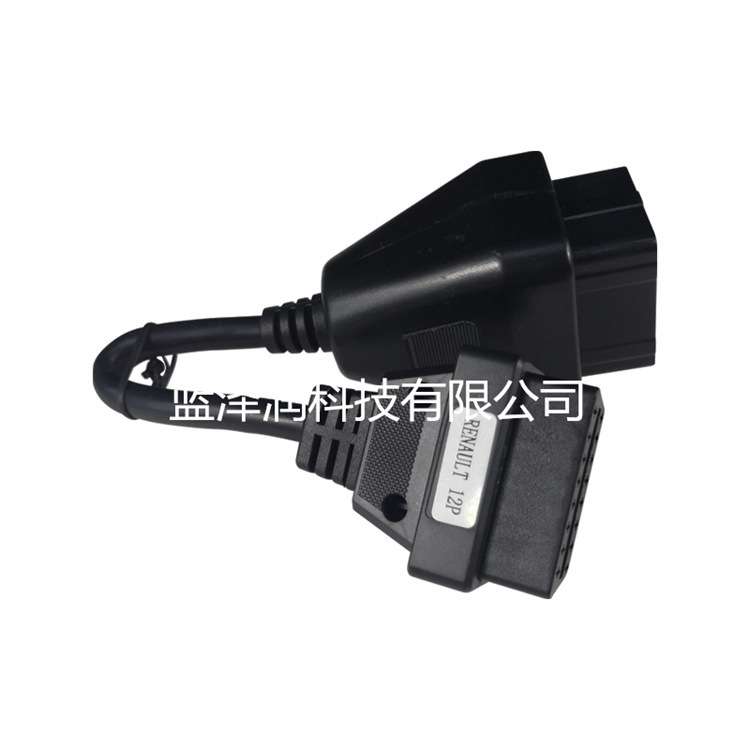 汽车雷诺老车12针对16针OBDII转接线Renault 12pin to OBD2 16针