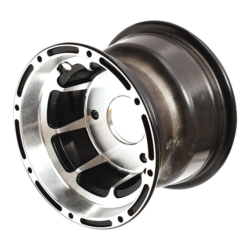 ATV四轮沙滩车配件小公悍牛摩托车马三孔铝合金轮毂16x8-7寸轮圈