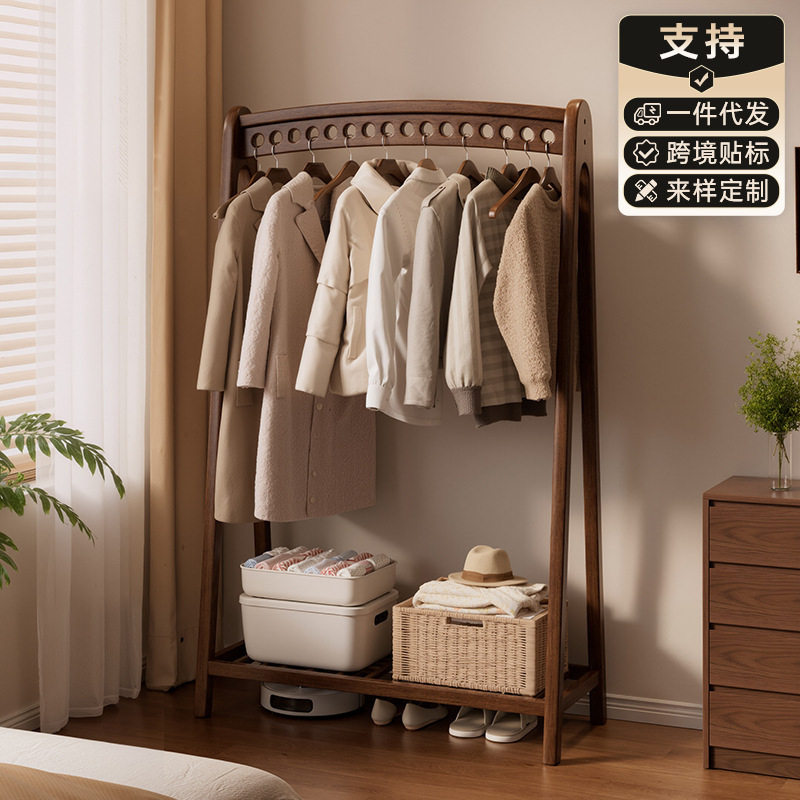 实木落地挂衣架家用卧室放脱下的衣服置物架玄关入户门小型衣帽架