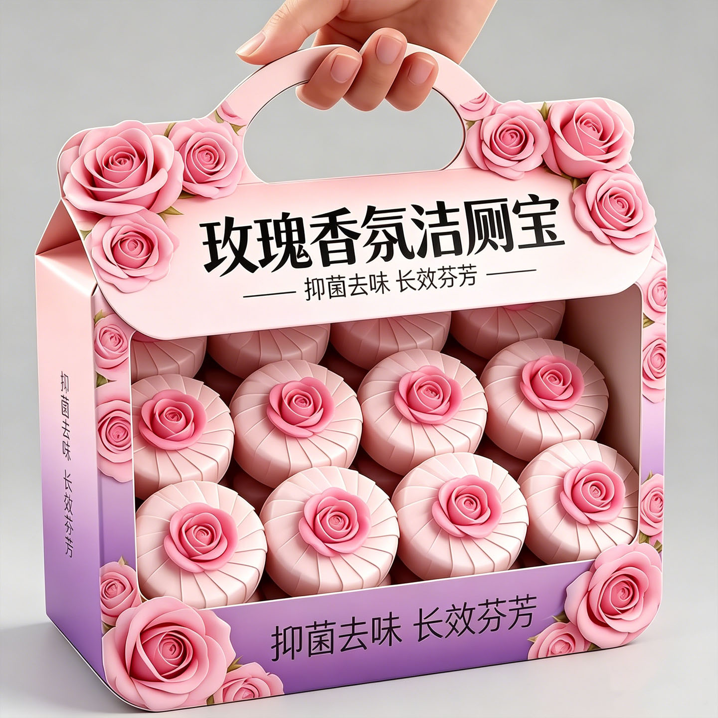 玫瑰香块状洁厕宝除垢除味耐用