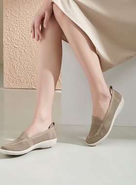 轻便透气妈妈鞋子女舒适网状软底一脚蹬女鞋防滑健步中老年鞋夏款