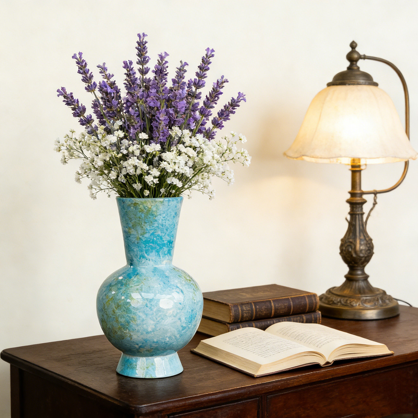 景德镇中式油画天球陶瓷餐桌水培花瓶摆件客厅插花干花轻奢高级感,家居饰品,花瓶,淘宝优惠券,粉丝福利购,淘宝优惠卷