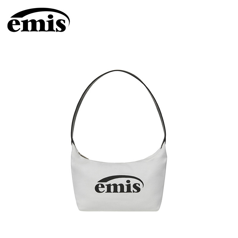 emis白色平纹流浪包腋下包