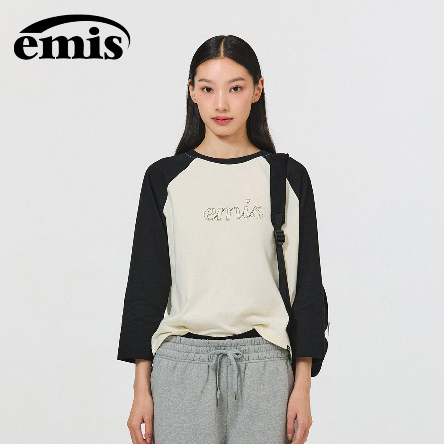 【韩国直邮】emis长袖连肩t恤女图片