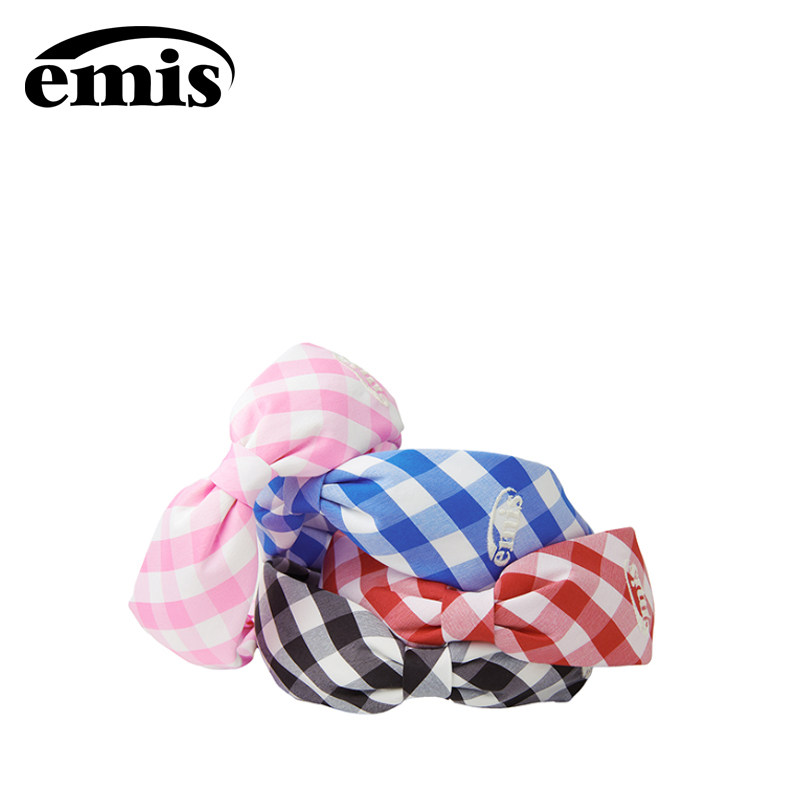 emis发箍格纹缎带发带高级感蝴蝶结发饰洗脸发带女日常外戴头饰