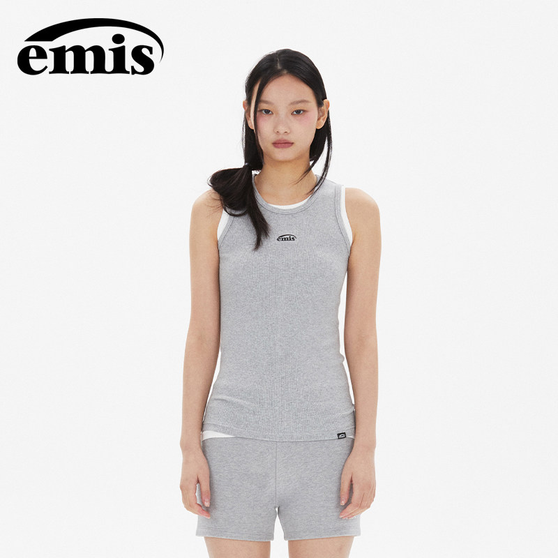 emis两件套无袖上衣白色/灰色