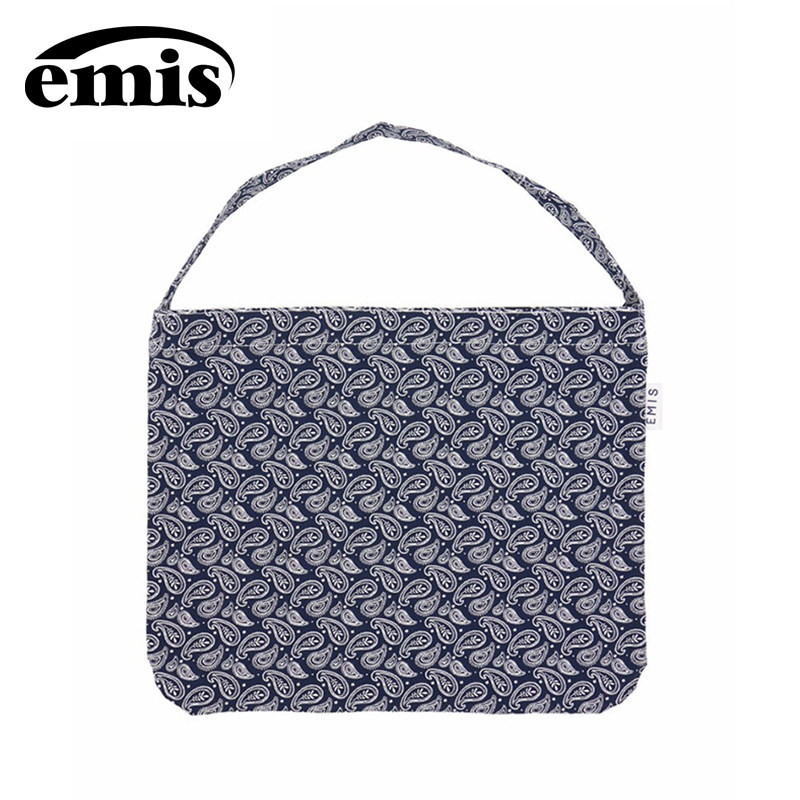 emis包包新佩斯利帆布包藏青色手提包单肩包日常通勤百搭帆布袋