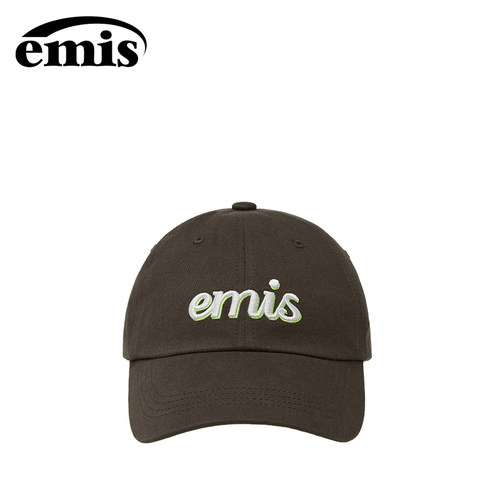 emis棒球帽分层配色刺绣百搭棕色