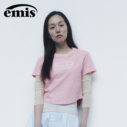 Emis甜酷百搭辣妹短款修身上衣