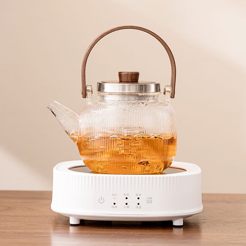 极速【熊猫会选】电陶炉s煮茶小型多功能煮茶器茶具套装玻璃茶壶