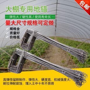 极速。蔬菜大棚专用钢丝地u锚热浸镀锌钢丝地锚钩地桩大棚配件大