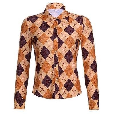 极速newRetro plaid color matching darkI buckle waist cardiga