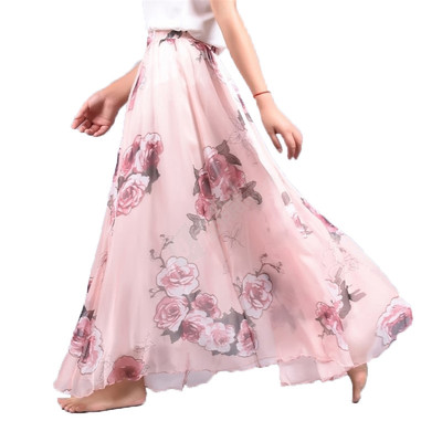 极速Elegant Summer Long Skirt Women ChifKfon Saia Beach Bohe