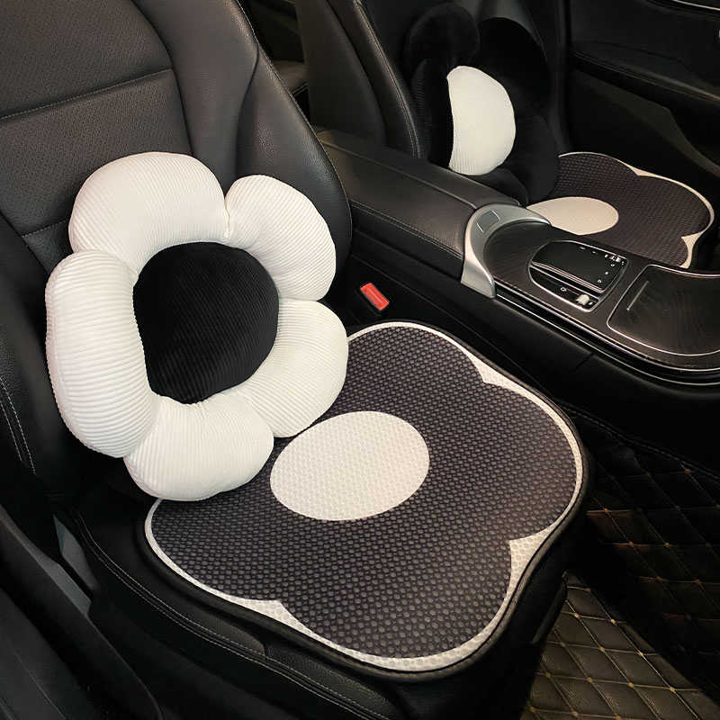 汽车腰靠头枕夏季车内靠枕座椅腰部支撑靠背垫车载透气护腰垫女