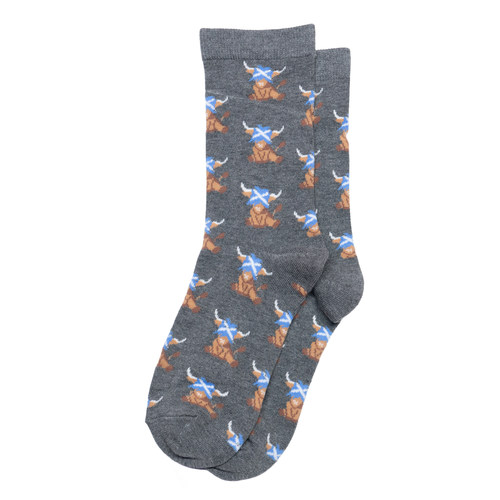 女士竹袜竹纤维竹袜抗菌防臭透气吸汗苏格兰高地牛中筒女袜HT