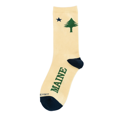 MAINE缅因州一颗大树卡其色素色中筒男女袜FBF36-47码