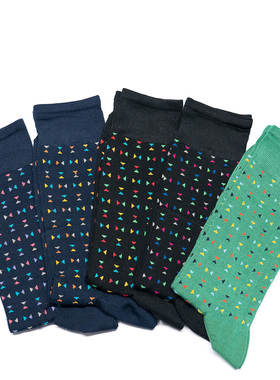 OEKO-TEX生态纺织认证舒适丝光棉三角几何春夏薄款男袜5色CO