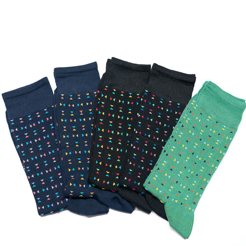 OEKO-TEX生态纺织认证舒适丝光棉三角几何春夏薄款男袜5色COVERI