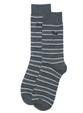 舒适全棉无骨对目条纹手工对口中筒男袜P502