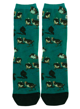 男女竹袜3D数码印花抗菌防臭艺术名画小鸡雏鸡中筒男女袜ED