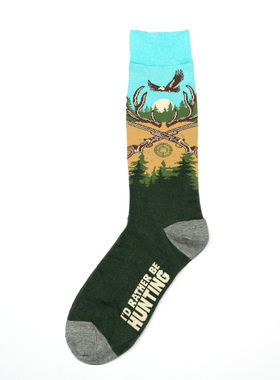 舒适棉质我宁愿去打猎I'D RATHER BE HUNTING狩猎防臭男袜DH095